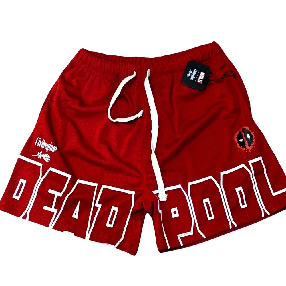 Civil‎ Regime Marvel Deadpool Mesh Shorts Dead Red Mens Small CRSH001-824-543-S